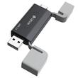Devia Cititor Card 2in1 Leopard Series USB si Type-C, 2.0, SD/TF, Negru
