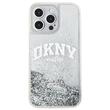 DKNY Husa Liquid Glitter Big Logo iPhone 15 Pro Max Alb