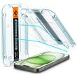 Spigen Folie Sticla Glass tR EZ Fit iPhone 15, set 2 buc, kit de montare Transparent