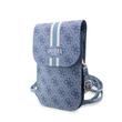 Guess Geanta pentru Telefon PU 4G Printed Stripes Albastru