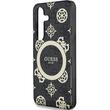 Guess Husa 4G Gold Electroplated Peony Pattern Samsung Galaxy S25 Negru