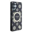 Guess Husa 4G Gold Electroplated Peony Pattern Samsung Galaxy S25 Ultra Negru