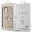 Guess Husa Fixed Glitter 4G Metal Logo iPhone 15 Auriu