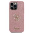 Guess Husa Fixed Glitter 4G Metal Logo iPhone 15 Pro Max Roz