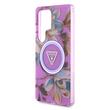 Guess Husa Glitter Flowers Triangle Buttons MagSafe Samsung Galaxy S25 Ultra Mov