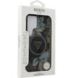 Guess Husa Glitter Flowers Triangle Buttons MagSafe Samsung Galaxy S25 Ultra Negru