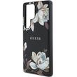 Guess Husa Grained Printed Flower Pattern MagSafe Samsung Galaxy S25 Ultra Negru