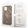 Guess Husa PU 4G Metal Logo iPhone 15 Plus Maro