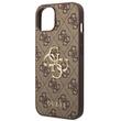Guess Husa PU 4G Metal Logo iPhone 15 Plus Maro