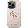 Guess Husa PU 4G Metal Logo iPhone 15 Pro Max Roz