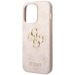 Guess Husa PU 4G Metal Logo iPhone 15 Pro Roz