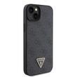 Guess Husa PU 4G Strass Triangle Metal Logo iPhone 15 Negru