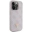 Guess Husa PU 4G Strass Triangle Metal Logo iPhone 15 Pro Max Roz