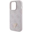 Guess Husa PU 4G Strass Triangle Metal Logo iPhone 15 Pro Max Roz