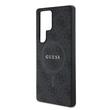 Guess Husa PU Leather 4G Colored Ring MagSafe Samsung Galaxy S25 Ultra Negru