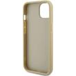 Guess Husa Perforated 4G Glitter Metal Logo iPhone 15 Auriu