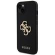 Guess Husa Perforated 4G Glitter Metal Logo iPhone 15 Negru