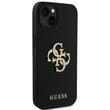 Guess Husa Perforated 4G Glitter Metal Logo iPhone 15 Negru