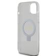 Guess Husa Ring Stand Glitter MagSafe iPhone 15 Plus Transparent