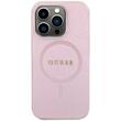 Guess Husa Saffiano MagSafe iPhone 15 Pro Max Roz
