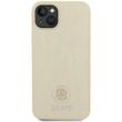 Guess Husa 4G Strass Metal Logo iPhone 15 Auriu