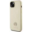 Guess Husa 4G Strass Metal Logo iPhone 15 Auriu