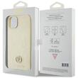 Guess Husa 4G Strass Metal Logo iPhone 15 Auriu