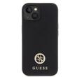 Guess Husa 4G Strass Metal Logo iPhone 15 Negru