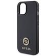 Guess Husa 4G Strass Metal Logo iPhone 15 Negru