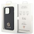 Guess Husa 4G Strass Metal Logo iPhone 15 Pro Max Negru