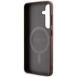 Guess Husa 4G Leather Metal Logo MagSafe Samsung Galaxy S24 Maro