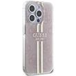Guess Husa 4G Gold Stripe iPhone 15 Pro Roz