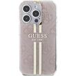 Guess Husa 4G Gold Stripe iPhone 15 Pro Roz