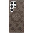 Guess Husa 4G Leather Metal Logo MagSafe Samsung Galaxy S24 Ultra Maro