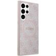 Guess Husa 4G Leather Metal Logo MagSafe Samsung Galaxy S24 Ultra Roz