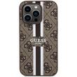 Guess Husa 4G Printed Stripes MagSafe iPhone 15 Pro Maro