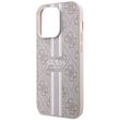 Guess Husa 4G Printed Stripes MagSafe iPhone 15 Pro Roz