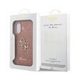 Guess Husa Fixed Glitter 4G Metal Logo iPhone 17 Roz