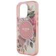 Guess Husa Flower & Tonal Circle MagSafe iPhone 16 Pro Max Roz