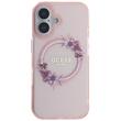Guess Husa Flowers Ring MagSafe iPhone 16 Roz