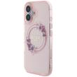 Guess Husa Flowers Ring MagSafe iPhone 16 Roz
