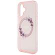 Guess Husa Flowers Ring MagSafe iPhone 16 Roz