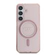 Guess Husa Glitter Circle Classic Logo MagSafe Samsung Galaxy S25 Roz