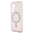 Guess Husa Glitter Circle Classic Logo MagSafe Samsung Galaxy S25 Roz