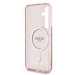 Guess Husa Glitter Circle Classic Logo MagSafe Samsung Galaxy S25 Roz