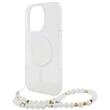 Guess Husa Glitter MagSafe Beads Strap iPhone 16 Pro Max Transparent