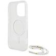 Guess Husa Glitter MagSafe Beads Strap iPhone 16 Pro Max Transparent