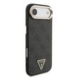 Guess Husa Leather 4G Triangle Logo Gold Frame MagSafe iPhone Air Negru