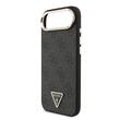 Guess Husa Leather 4G Triangle Logo Gold Frame MagSafe iPhone Air Negru