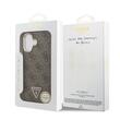 Guess Husa Leather 4G Triangle Logo Gold Frame MagSafe iPhone 17 Maro